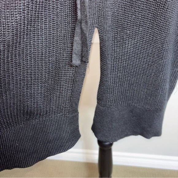 Soho Black Women's M Sweater Open Front Longline Cardigan Crisscross Back Pocket - Picture 12 of 12